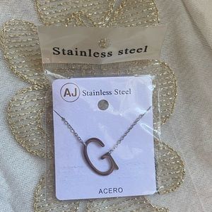 Stainless Steel Silver Letter G Necklace Holiday Gift